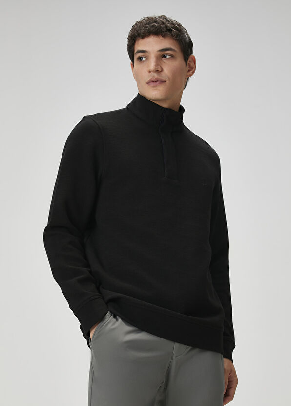 Beymen Club Siyah Ottoman Dokulu Sweatshirt - 2