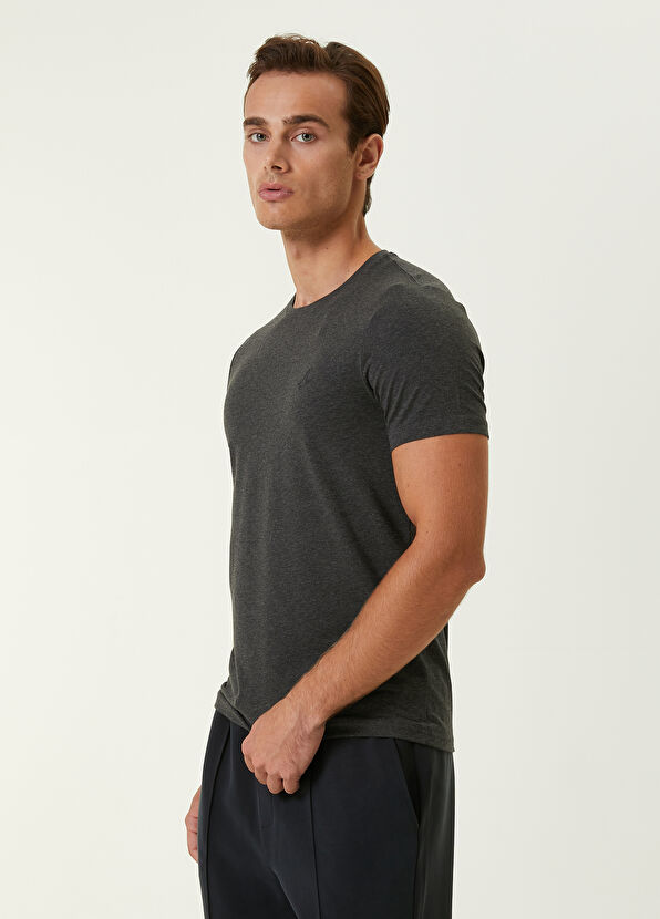 Beymen Club Anthracite Melange Basic T-shirt - 3