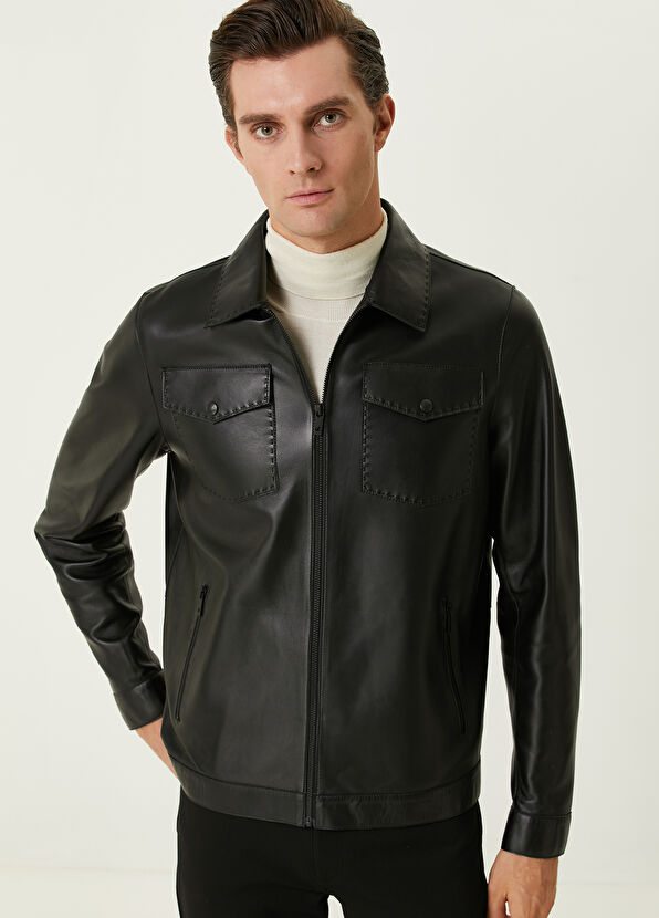 Beymen Club Black Leather Jacket - 2