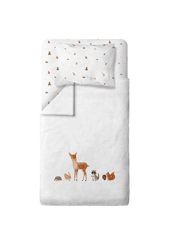 Casadora Baby Forest Amigos %100 Organik Pamuk Saten Bebek Çocuk Nevresim Takımı 160 x 220 cm - 1