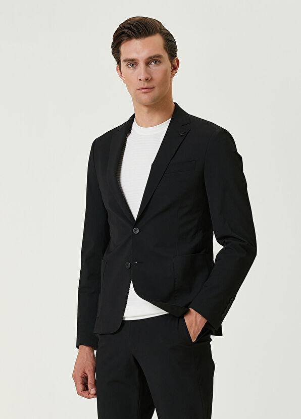 Beymen Club Slim Fit Black Wicking Textured Suit - 3