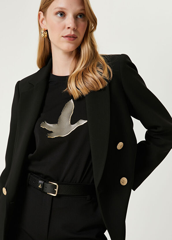 Beymen Club Siyah Gold Logolu T-shirt - 2