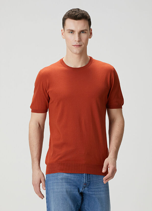 Kiton Kiremit Kısa Kollu Triko - 1