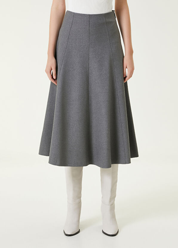 Beymen Club Grey Midi Flared Skirt - 2