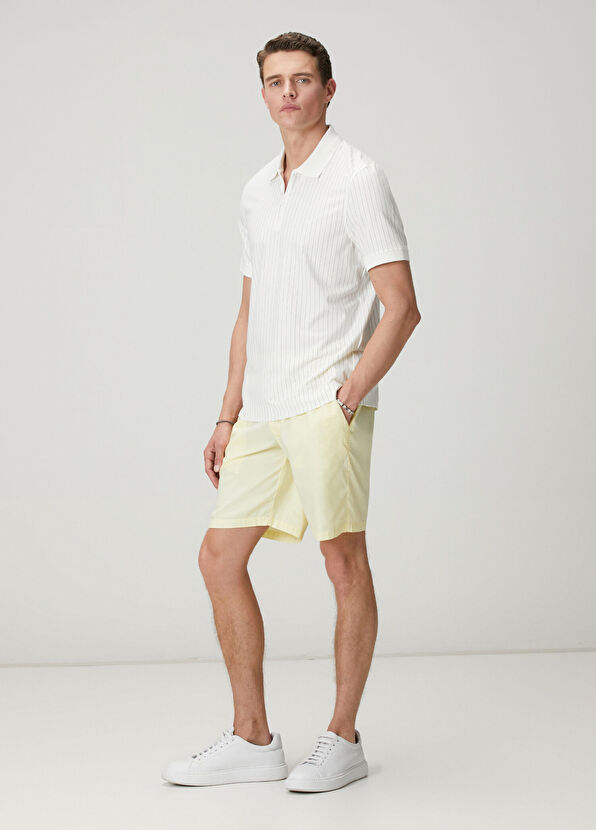 Beymen Club Off White Slim Fit Striped Technical Polo T-Shirt - 3