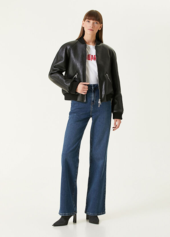 Dsquared2 Siyah Logolu Bomber Ceket - 2