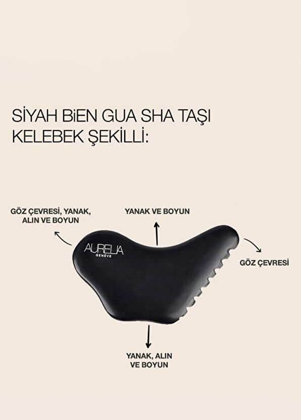 Aurelia Genève Black Bıan Stone Butterfly Shaped grua Sha - 2