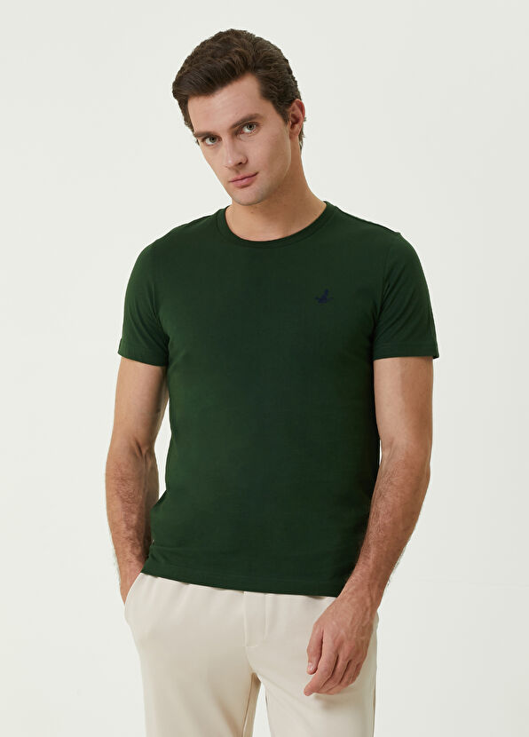 Beymen Club Yeşil Kuş Nakışlı Basic T-shirt - 1