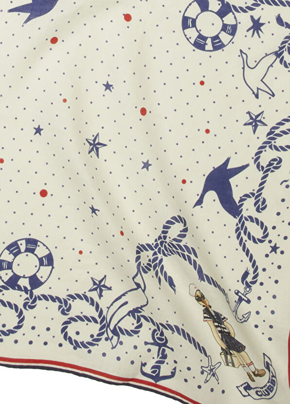 Beymen Club Blue Marine Clubby Women's Linen Shawl - 2