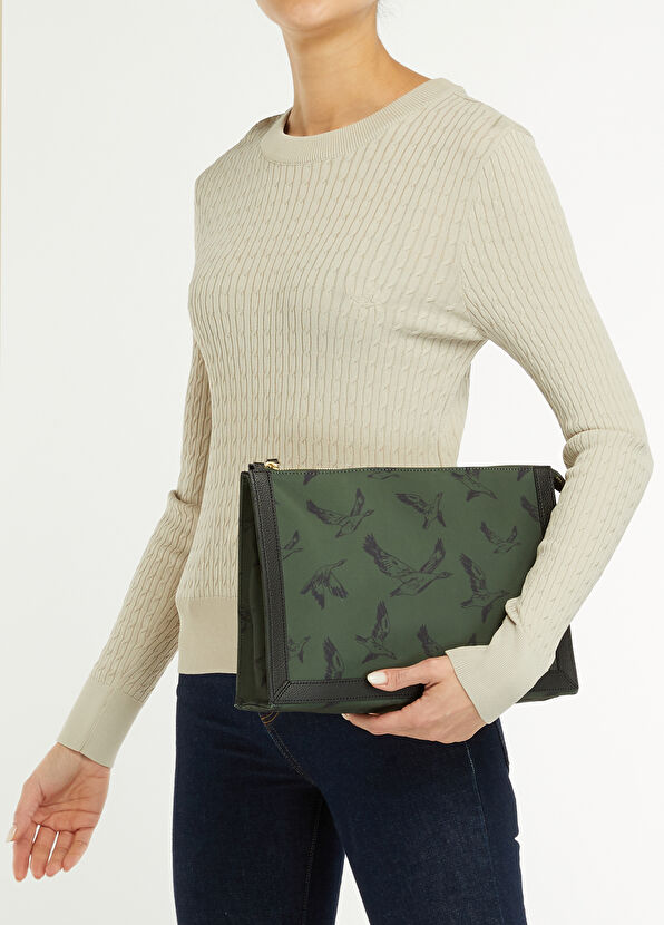 Beymen Club Haki Kuş Baskılı Kadın El Portföyü - 2