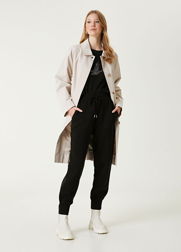 Beymen Club Siyah İşlemeli Logolu Krep Bluz - 3