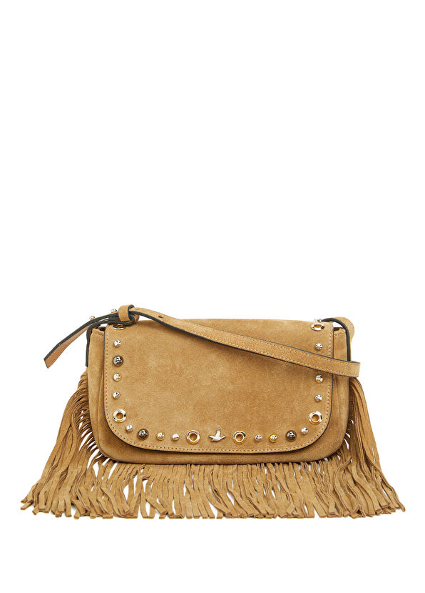 Beymen Club Camel Tasseled Stud Women's Leather Bag - 1