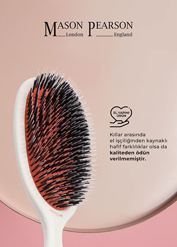 Mason Pearson Popular Bristle Nylon BN1 Ivory Geniş Saç Fırçası - 2