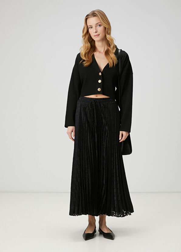 Beymen Club Siyah Pileli Midi Etek - 1