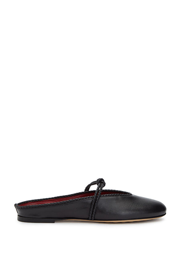 Bottega Veneta Lucia Black Leather Ballet Flat - 1