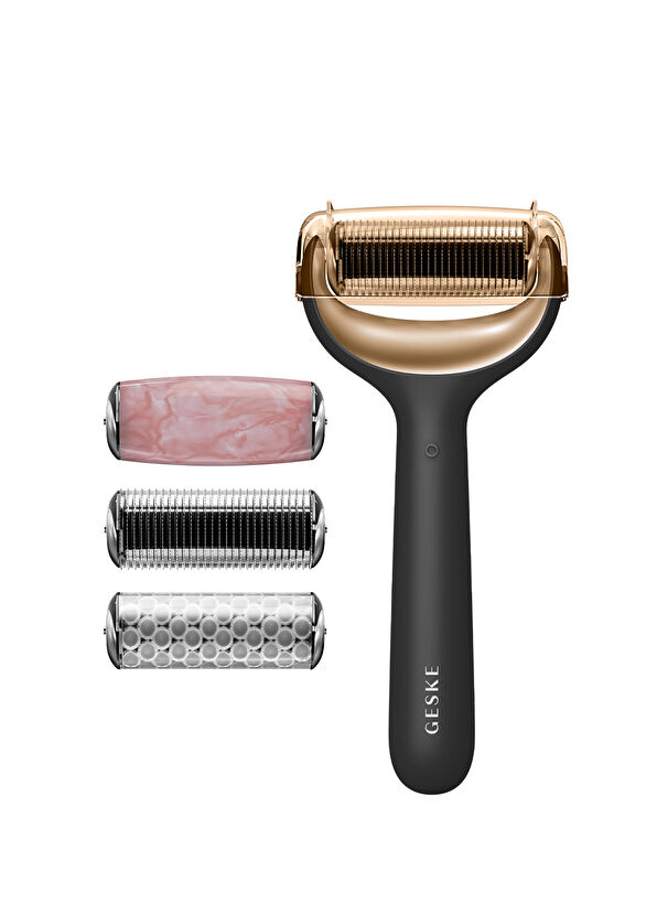Geske MicroNeedle Face & Body Roller Siyah Mikro İğneli + Buz Başlığı + Pembe Kuvars Başlıklı Dermaroller Yüz ve Vücut Cihazı - 2