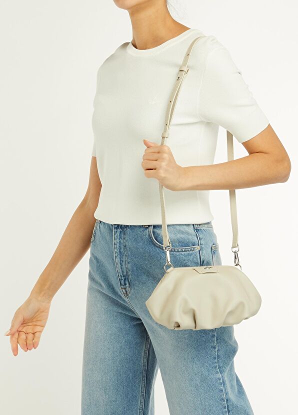 Beymen Club Volume Mini Ecru Women's Leather Bag - 2