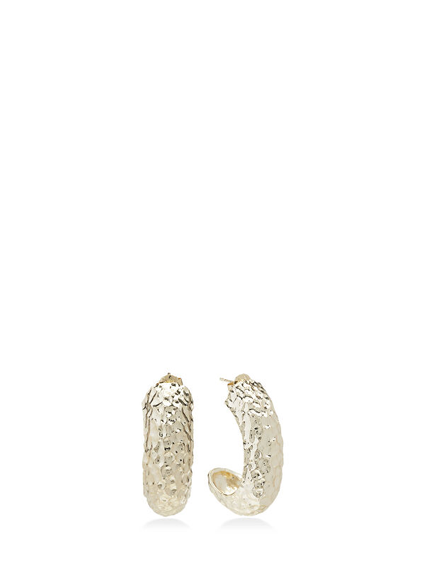 Beymen Club Gold Tattoo Textured Womens Earrings - 2