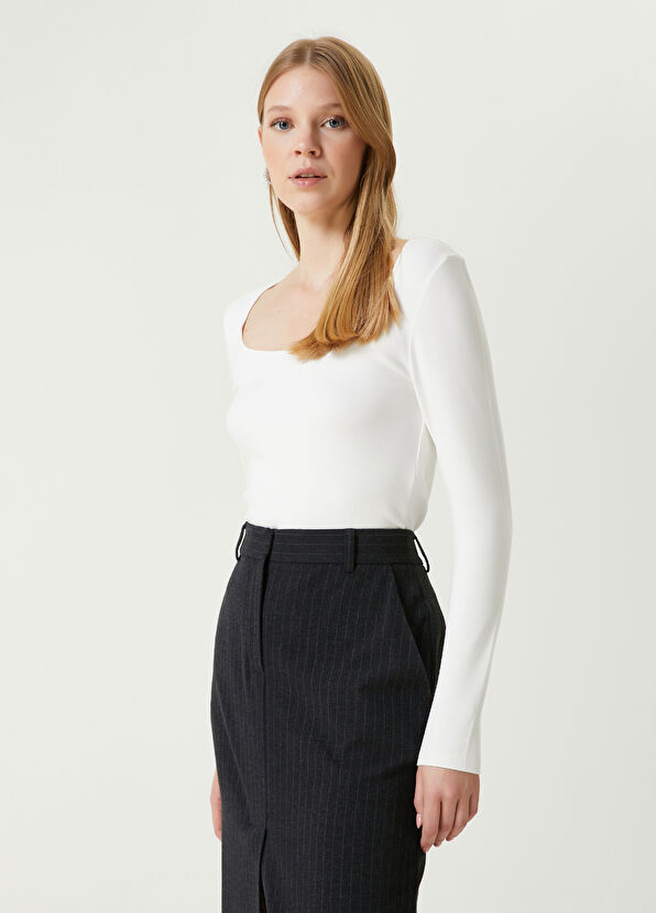 Beymen Club Beyaz Uzun Kol T-shirt - 1