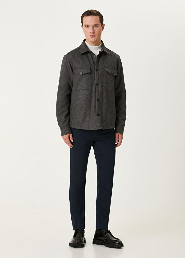 Beymen Club Slim Fit Navy Blue Extra Stretch Non Denim Pants - 1