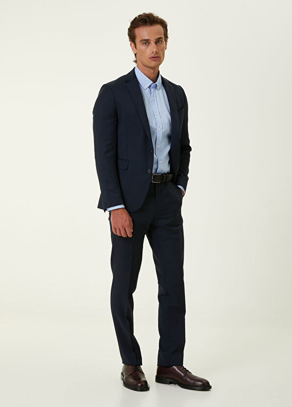 Beymen Club Drop 6 Navy Blue Classic Wool Suit - 2