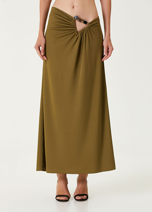 Christopher Esber Haki Aksesuar Detaylı Maksi Etek - 2