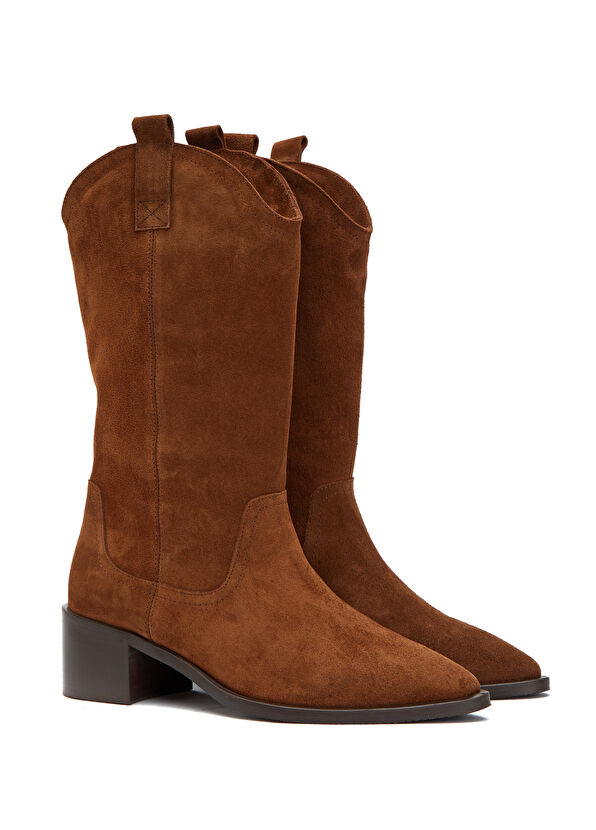 Beymen Club Tan Women's Suede Boots - 2