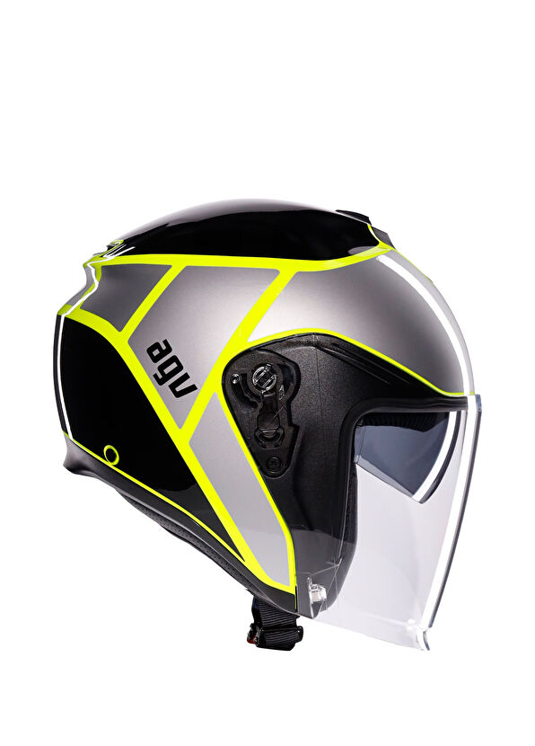 Agv Irides Davao Black Grey Yellow Fluo Closed Motorcycle Helmet - 2