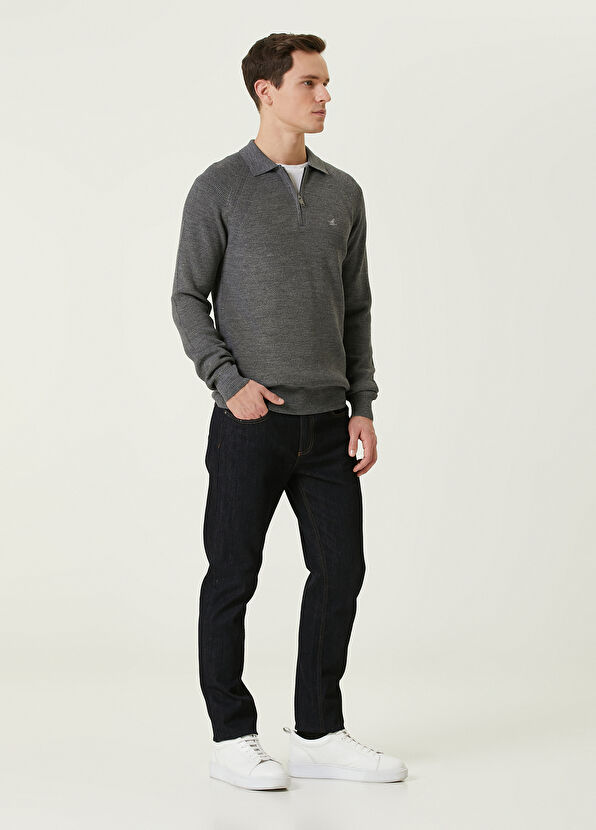 Beymen Club Antrasit Melanj Polo Yaka Yün Triko - 3