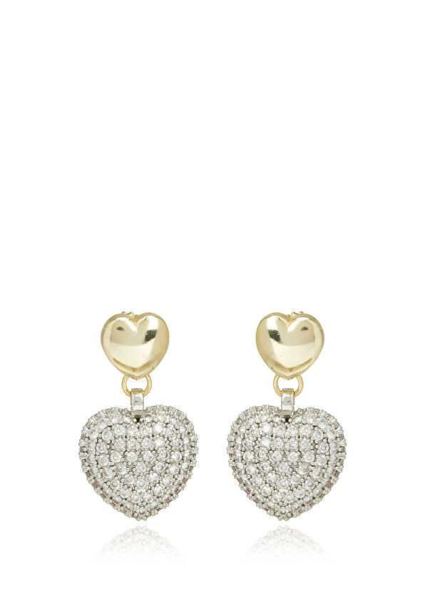 Beymen Club Zircon Detailed Heart-Shaped Women's Earrings - 1