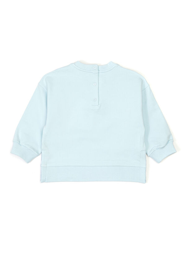 Fendi Açık Mavi Logolu Erkek Bebek Sweatshirt - 2