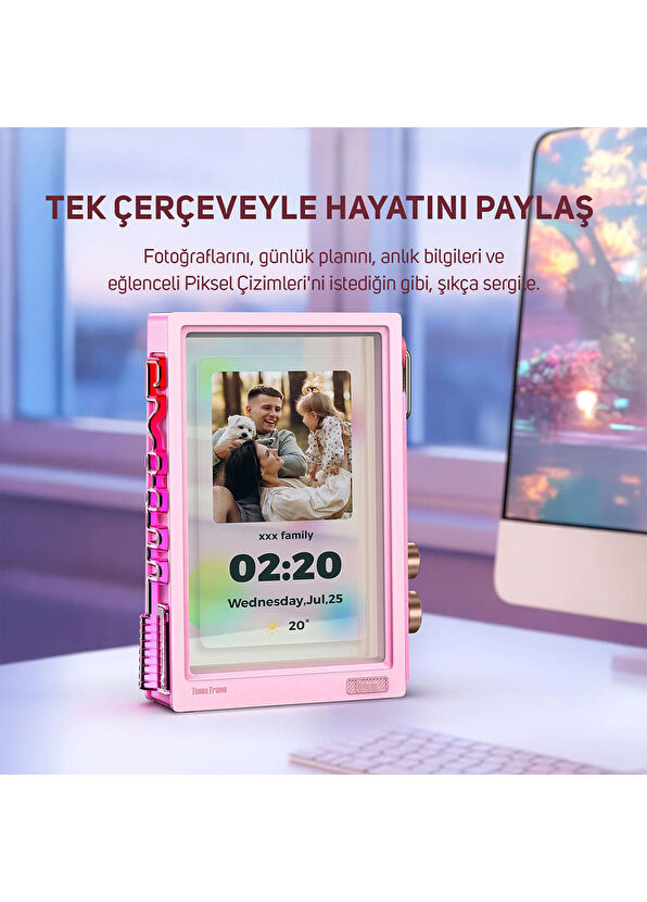 Divoom Times Frame 10.1" 64GB Pembe Akıllı Kişiselleştirilebilir Dijital Çerçeve - 2
