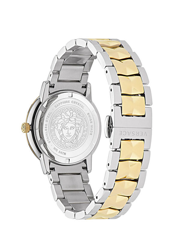 Versace VRSCVE2P00522 Altın Rengi Metalik Gri Kadın Kol Saati - 3