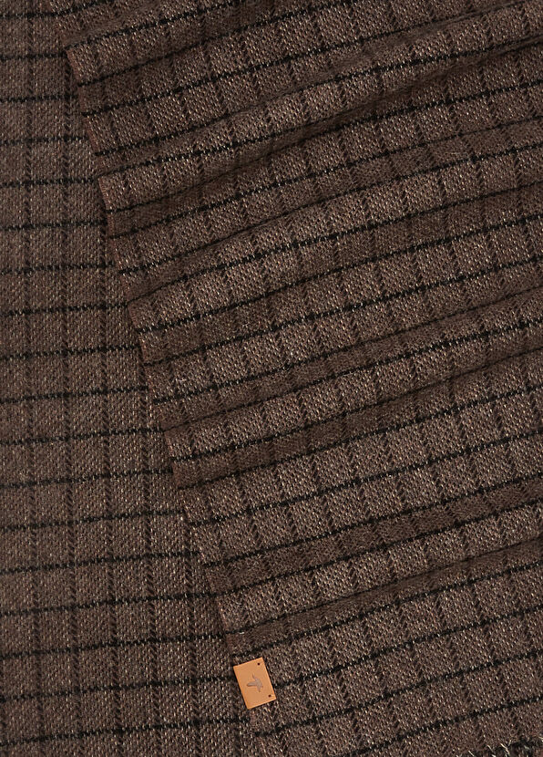 Beymen Club Light Brown Square Patterned Men's Wool Scarf - 2