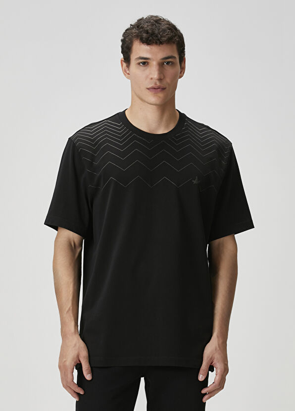 Beymen Club Relax Fit Siyah Logo Baskılı T-shirt - 1