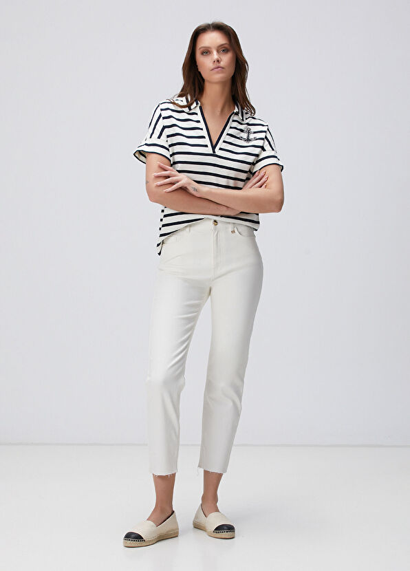 Network Kırık Beyaz Denim Pantolon - 2