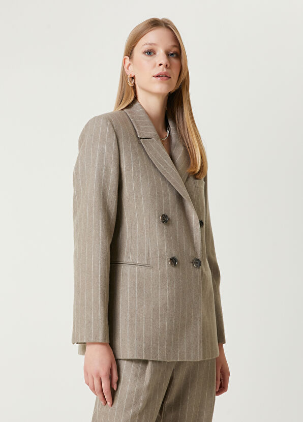 Beymen Club Camel Kruvaze Yün Blazer - 3