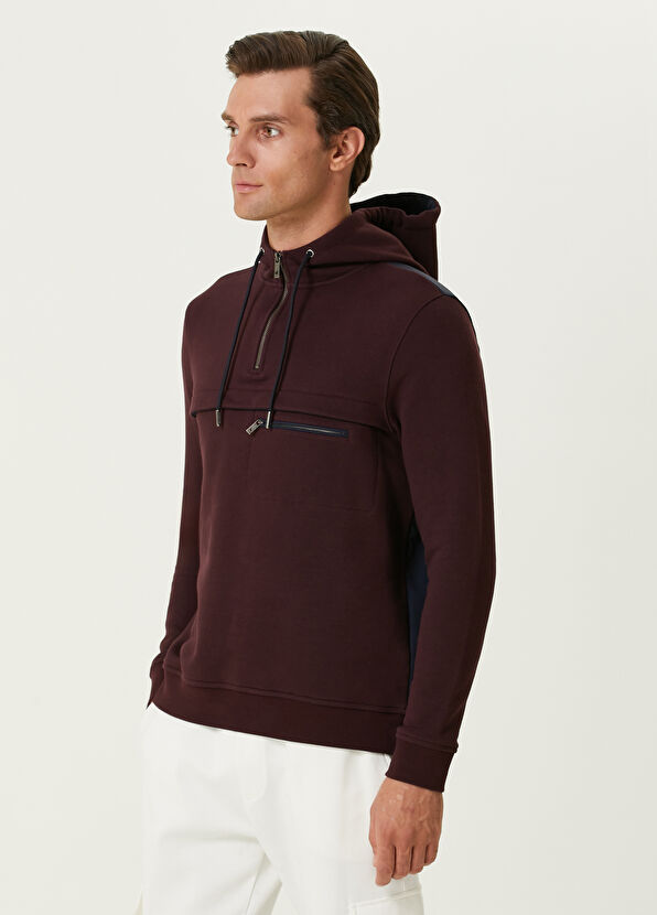 Beymen Club Burgundy Hooded Sweatshirt - 4