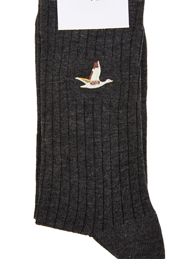 Beymen Club Antrasit Logolu Erkek Derby Çorap - 2