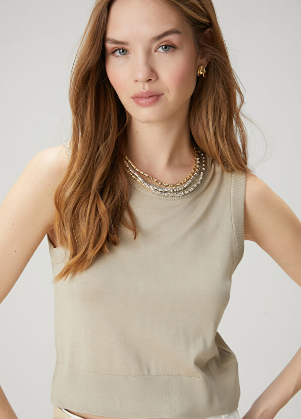 Beymen Club Aqua Green Silk Blend Basic Sweater - 2