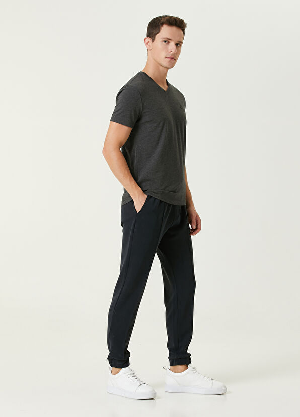 Beymen Club Gri Melanj V Yaka Basic T-shirt - 2