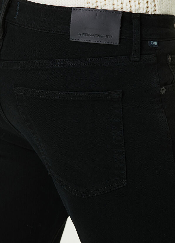 London Tapered Slim Fit Siyah Jean Pantolon - Görsel 5