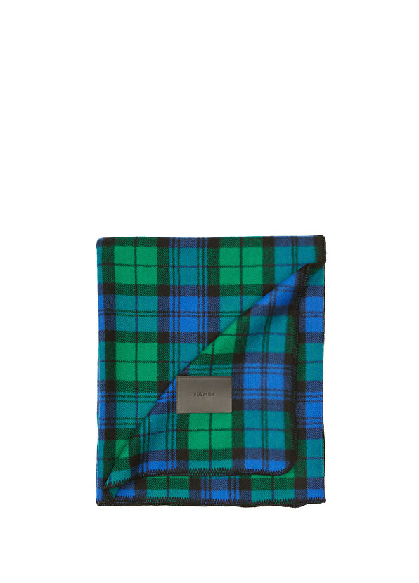 Beymen Hediye Lacivert Yeşil Ekose Desenli Battaniye - 1