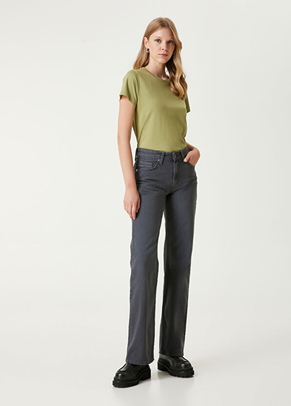 Beymen Club Antrasit Geniş Paça Jean Pantolon - 1