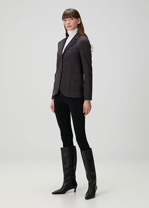 Harris Wharf London Grey Plaid Wool Jacket - 2