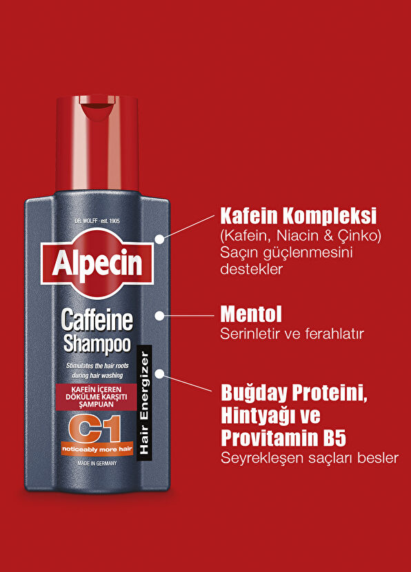 Alpecin C1 Kafeinli Dökülme Karşıtı Şampuan  250 ml - 2
