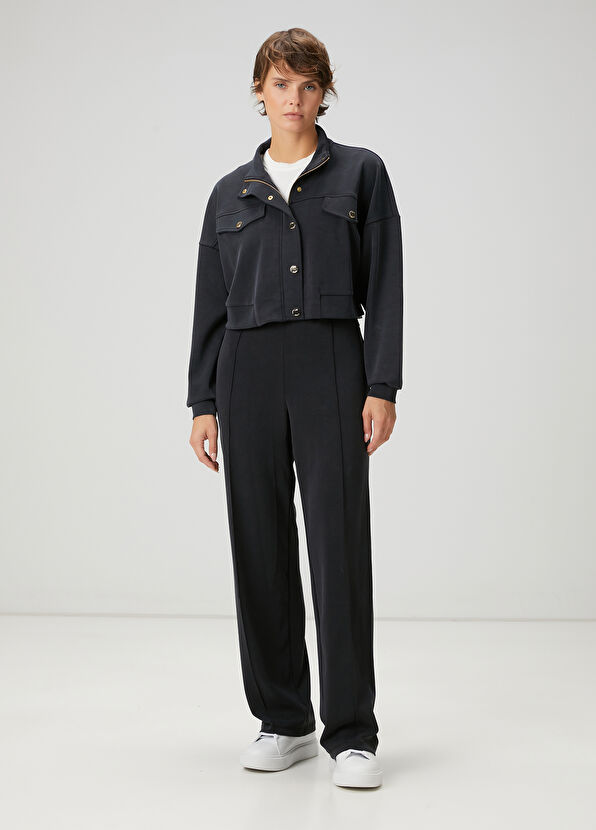 Beymen Club Siyah Nervürlü Eşofman Altı - 1