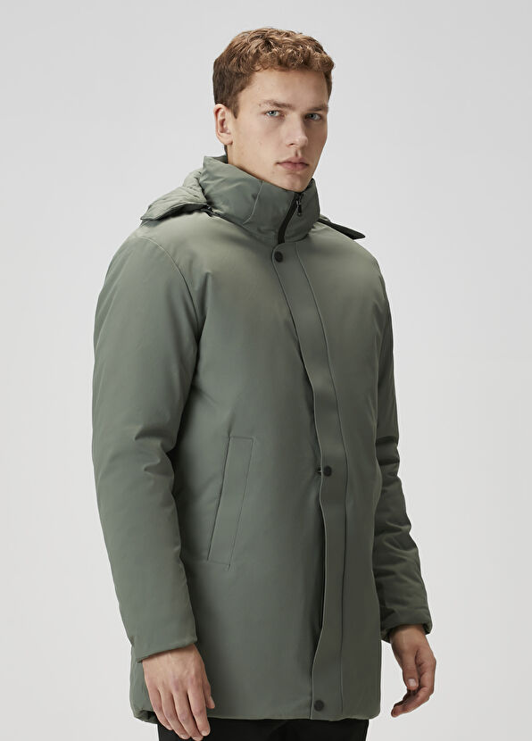 Beymen Club Aqua Green Hooded Long Coat - 3