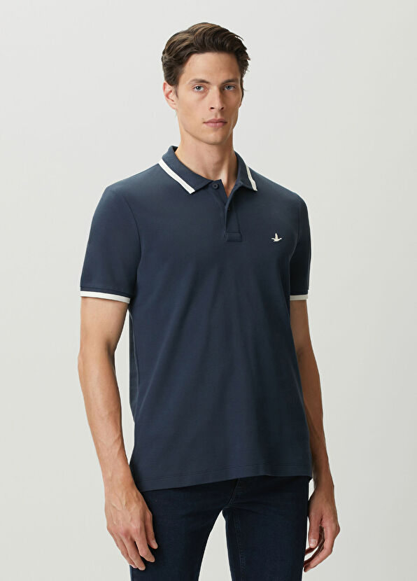 Beymen Club Lacivert Ekru Polo Yaka T-shirt - 2
