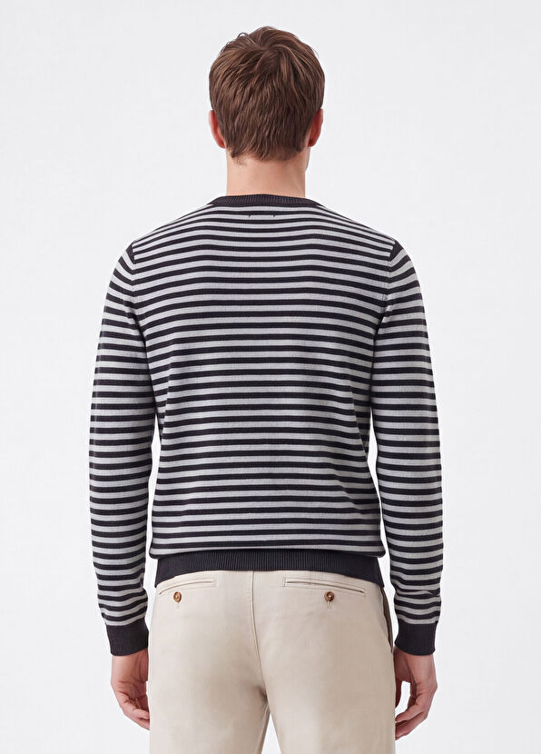 Beymen Club Gray Striped Sweater - 4
